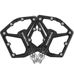 Pedały do roweru rowerowe platformowe RockBros K203-BK metalowe MTB komplet 2szt Czarne - Głośniki komputerowe - miniaturka - grafika 11