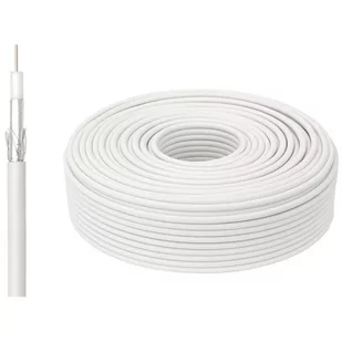 Opticum kabel koncentryczny (90 DB-100 m ring, 2-krotnie ekranowany, RG6/ze stali, miedzi, 6,8 MM) Biały 5901968013390 - Kable - miniaturka - grafika 1