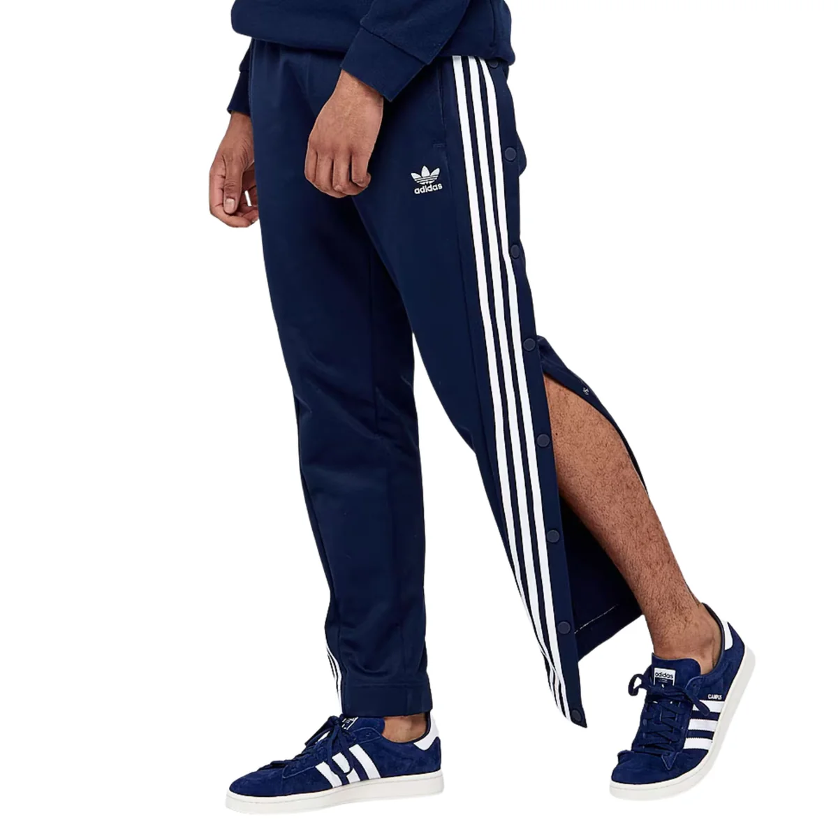 Męskie Spodnie Dresowe Rozpinane Po Bokach Granatowe Adidas Snap Pants M