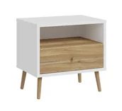 Szafki nocne - Szafka Nocna EasyKlix Harllson Hltk111Ec-M793 Biały / Dąb Mauvella - miniaturka - grafika 1