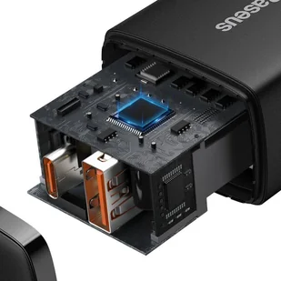 Baseus Compact szybka ładowarka sieciowa USB / USB Typ C 20W 3A Power Delivery Quick Charge 3.0 czarny (CCXJ-B01) - Ładowarki do telefonów - miniaturka - grafika 6