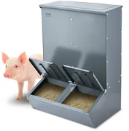 Karmniki dla ptaków - Metalowy Karmnik dla Świń Pojemność 130 Litrów Podwójne Drzwi Karmienie do 8 Świń - miniaturka - grafika 1