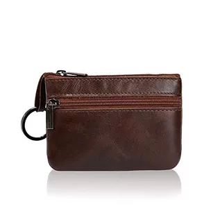Portfele - HiClothbo Damski skórzany portfel mały i w krótkim formacie portmonetka damska portmonetka PU portfel mini portfel dla kobiet portmonetka ciemny brąz, jeden rozmiar, Dark Brown, jeden rozmiar - grafika 1