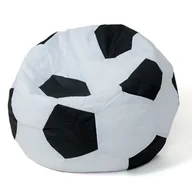 Fotele i pufy dla dzieci - Pufa worek GO GIFT Piłka 3 Biało-czarny XXL 140 cm - miniaturka - grafika 1