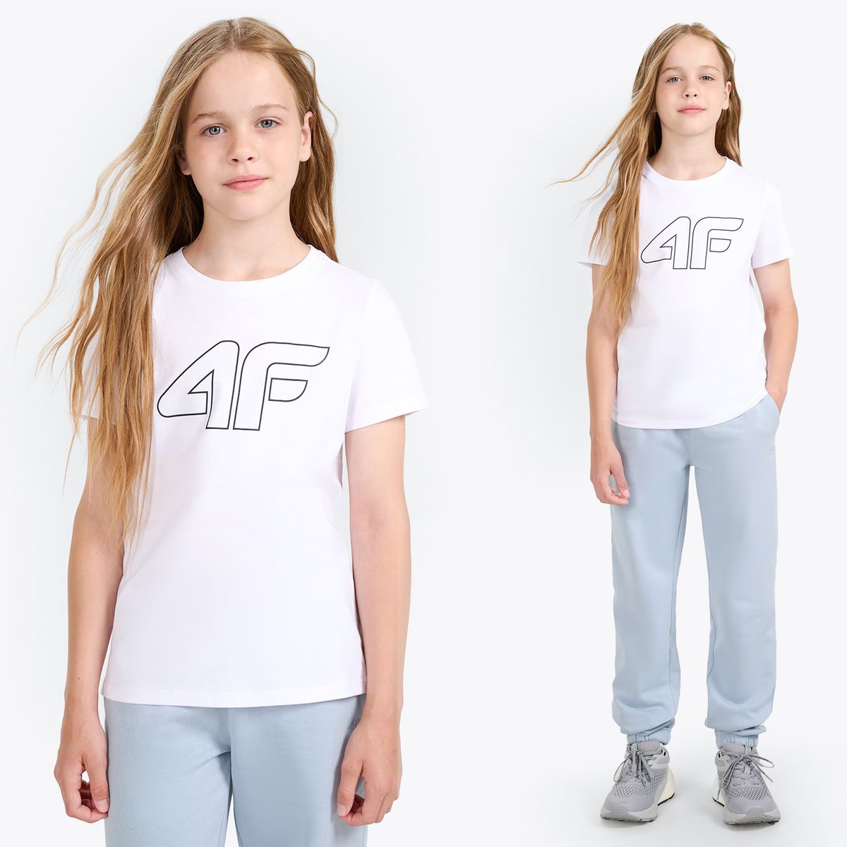 Koszulka Dziewczęca 4F Biały T-shirt 4FJWMM00TTSHF2333 Biały 152
