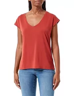 Koszulki i topy damskie - VERO MODA Vmfilli Ss V-Neck Tee Ga Noos T-shirt damski, Red Ochre, S - miniaturka - grafika 1