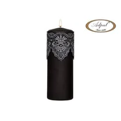 Świece - Świeca pieńkowa 200 x 70 koronka IV lakier matowy czarna - miniaturka - grafika 1