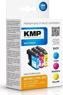 Tusz KMP KMP TRIPLE PACK B63V - 3er-Pack - 11.8 ml - Farbe Cyan, Magenta, Gelb - kompatibel - Tintenpatrone - fur Brother DCP-J4120, MFC-J4420, J4620, J5320, J5620, J5625, J5720, Business Smart MFC-J4420 - Tusze zamienniki - miniaturka - grafika 1