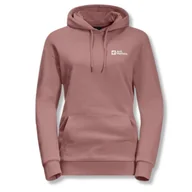 Bluzy damskie - Bluza damska Jack Wolfskin Essential z kapturem bawełniana różowa-XS - miniaturka - grafika 1