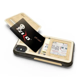 Zizo Nebula Wallet Case Skórzane etui iPhone X z kieszeniami na karty + saszetka na zamek + szkło 9H na ekran (Tan/Brown) - Etui i futerały do telefonów - miniaturka - grafika 5