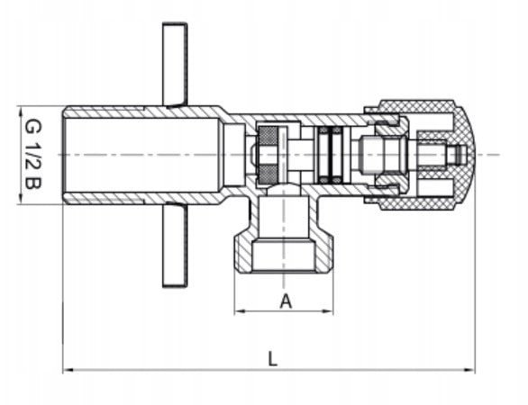 Diamond zawór zaporowy kątowy grzybkowy chromowany 1/2
