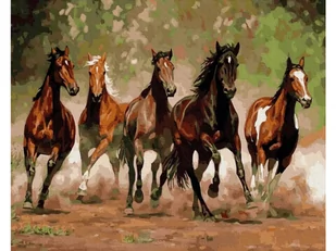 Obraz Malowanie Po Numerach Rama 50X40Cm Stado Dzikich Koni - Malowanie po numerach Obraz Malowanie Po Numerach Rama 50X40Cm Stado Dzikich Koni - Malowanie po numerach - miniaturka - grafika 1