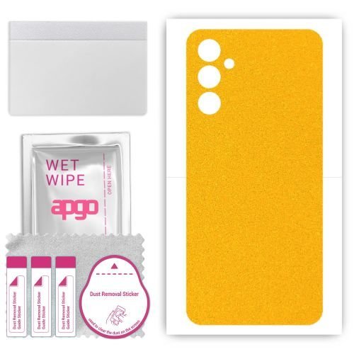 folia naklejka skórka strukturalna na TYŁ do Samsung Galaxy A54 - Żółty Pastel Matowy - apgo SKINS