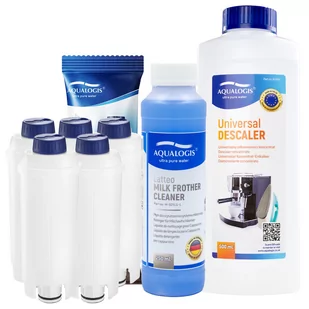 Zestaw Delonghi - AL-S002 5szt, Uniwersalny Odkamieniacz 500ml, Latteo 250ml - Akcesoria i części do ekspresów do kawy - miniaturka - grafika 1