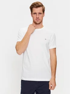 Gant T-Shirt Shield 2003185 Biały Slim Fit - Koszulki męskie - miniaturka - grafika 1