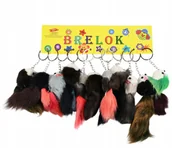 Breloki - BRELOK Z OGONEM MYSZKA PUCHATA FUTRZANA ZAWIESZKA DO KLUCZY ZESTAW 12SZT - miniaturka - grafika 1