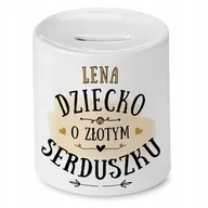 Skarbonki - Skarbonka 330 ml Dla Leny Córki Dziecka Prezent z Nadrukiem ze Zdjęciem + Opakowanie na prezent (wzór 02) - miniaturka - grafika 1
