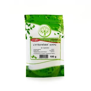 AGNEX krzysztof wierzbicki Cytrynian sodu 100g CYTRYNIAN SODU - Suplementy naturalne - miniaturka - grafika 1