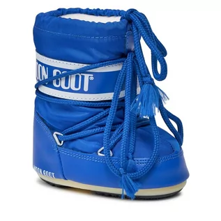 Buty dla chłopców - Śniegowce Moon Boot Mini Nylon 14004300075 Electric Blue 075 - grafika 1