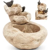 Fontanny ogrodowe - Fontanna kaskada ogrodowa z oświetleniem LED 3 misy z ptakami 8 W - miniaturka - grafika 1