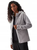 Bluzy damskie - Damska bluza polarowa polar 4F z kapturem FLEF291 SZARY 25S L - miniaturka - grafika 1