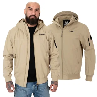 Kurtka z kapturem przejściowa Pit Bull Longwood '24 - Piaskowa L - Odzież taktyczna i umundurowanie - miniaturka - grafika 1
