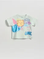 Bluzki dla niemowląt - Reserved - T-shirt z nadrukiem - jasnozielony - miniaturka - grafika 1