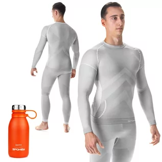 Bielizna sportowa męska - Bielizna termoaktywna męska (bluza + spodnie) Spokey BASELAYER + termos GRATIS - grafika 1