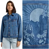 Kurtki damskie - Lee LOOSE RIDER JACKET luźna damska katana kurtka jeansowa nadruk z tyłu XL - LEE - miniaturka - grafika 1