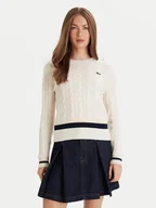 Swetry damskie - Lacoste Sweter AF4159 Écru Regular Fit - miniaturka - grafika 1