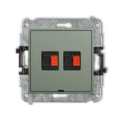 Gniazdka elektryczne - Karlik Gniazdo głośnikowe podwójne MINI - szałwiowy - miniaturka - grafika 1