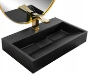 Umywalki - Rea UMYWALKA KONGLOMERATOWA NABLATOWA GOYA BLACK MAT 50CM U8778 - miniaturka - grafika 1