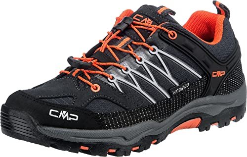 CMP unisex dziecięce kozaki Rigel Low WP na trekking i na wędrówki, Antracite Flash Orange, 28 EU