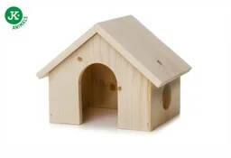 JK Animals Drewniany domek z litego drewna dla świnek morskich, 21,5 14,5 16 cm - Akcesoria dla gryzoni - miniaturka - grafika 1