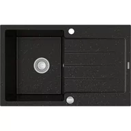 Zlewozmywaki - Mexen Bruno zlewozmywak granitowy 1-komorowy z ociekaczem 900 x 500 mm, czarny/złoty metalik- 6513791010-75 - miniaturka - grafika 1