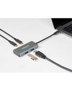 Części i akcesoria do laptopów - DeLOCK external USB 3.2 hub grey - USB3.2> 2 x USB Type-A + 2 x USB Type-C - miniaturka - grafika 1