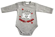 Body dla niemowląt - Body niemowlęce KOCHAM CIOCIĘ I WUJKA szary melanż 92 - miniaturka - grafika 1