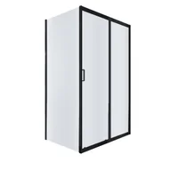 Kabiny prysznicowe - Kabina prysznicowa Durasan 100x80 prostokątna czarny mat bez brodzika - miniaturka - grafika 1