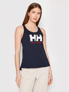 Koszulki i topy damskie - Helly Hansen Top Logo Singlet 33838 Granatowy Regular Fit - grafika 1