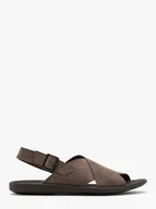 Sandały męskie - Szaro-brązowe sandały z zapięciem na klamrę ARTUS - Ryłko - miniaturka - grafika 1