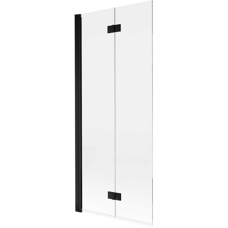 Mexen Mist parawan nawannowy 2-skrzydłowy lewy 80 x 150 cm, transparent, czarny - 8A9-080-002-70-00-L