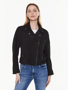 Pepe Jeans Kurtka skórzana Roma PL402145 Czarny Regular Fit - Kurtki damskie - miniaturka - grafika 1