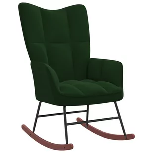 vidaXL Fotel bujany ciemnozielony tapicerowany aksamitem 328141 - Fotele - miniaturka - grafika 1