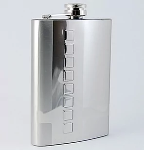 Piersiówka Matowa Tłoczenie Boczne Kwadraty 240ml 8oz 6-3132 - Piersiówki - miniaturka - grafika 1
