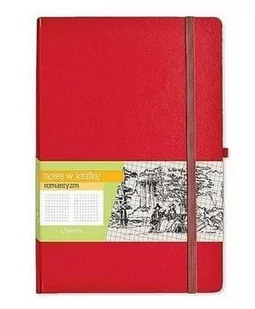 Notes A5 z gumką Romantyzm kratka czerwony - Artykuły biurowe - miniaturka - grafika 1