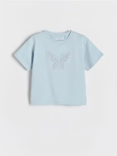 Reserved - T-shirt z aplikacją - jasnoniebieski - Koszulki dla dziewczynek - miniaturka - grafika 1