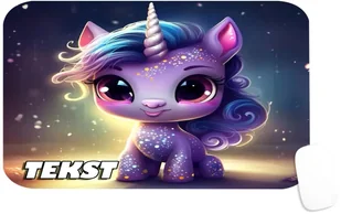 PODKŁADKA POD MYSZKĘ Z NADRUKIEM UNICORN JEDNOROŻEC PONY-TEKST -29X36 - Podkładki pod mysz - miniaturka - grafika 1