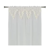 Firany - Firanka z tunelem BOHO 140 x 300 cm, kolor biały - miniaturka - grafika 1