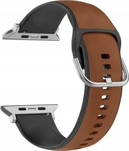 Beline Beline pasek Apple Watch Silico Leather 42/44/45/49mm brązowo-czarny /brown-black box - Akcesoria do smartwatchy - miniaturka - grafika 1