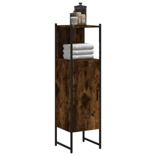 Szafka łazienkowa dąb wędzony 33x33x120,5 cm materiał drewnopochodny - Szafki łazienkowe - miniaturka - grafika 1